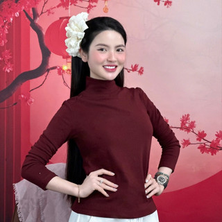  Áo Giữ Nhiệt Nữ ECOCHIC Cổ Cao   Hai Loại   Ôm Body Lót Lông Dê Giữ Ấm Mùa Đông Chất Liệu Cao Cấp C084 C085 