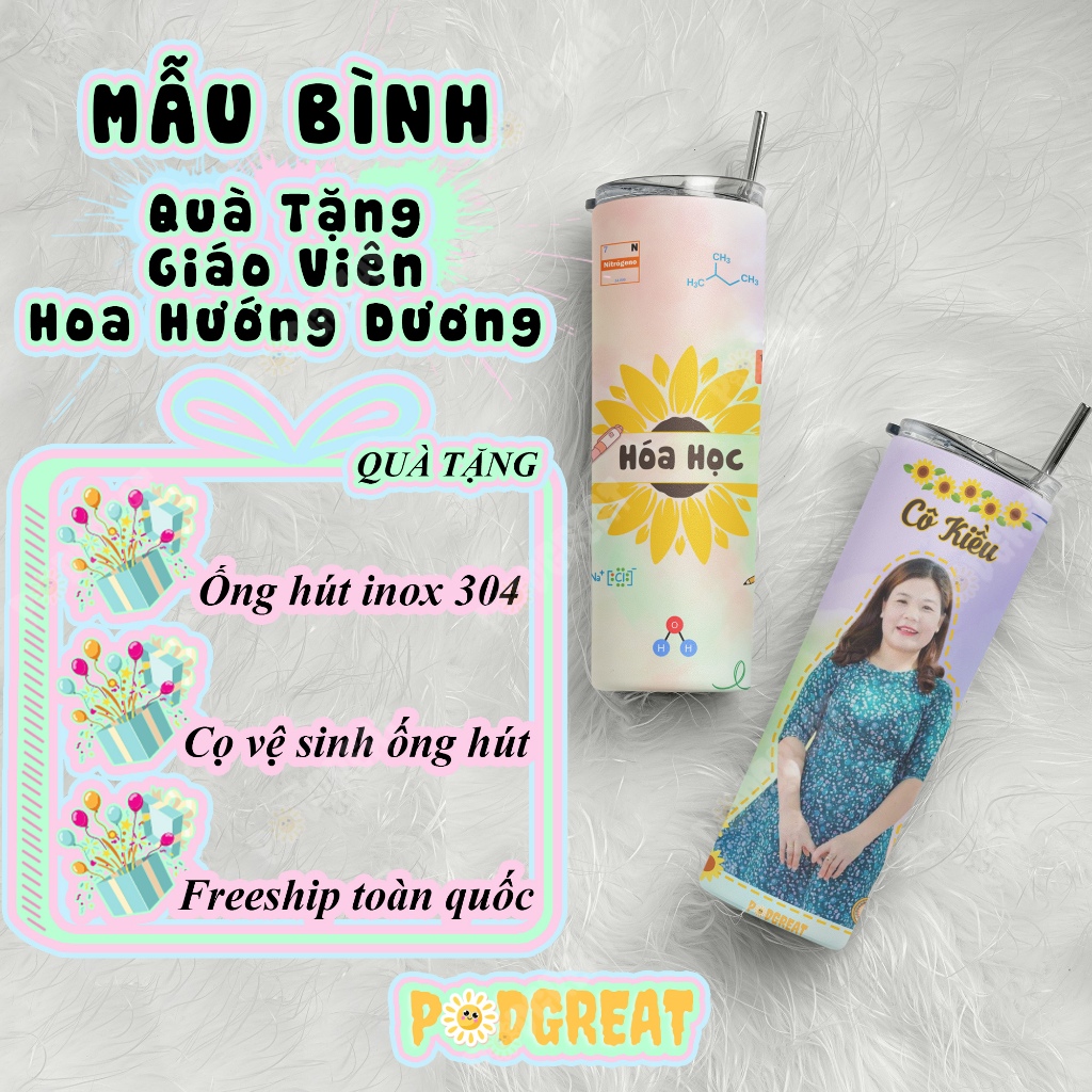 Quà Tặng Giáo Viên 8/3, Bình Giữ Nhiệt 600ml, Hoa Quà Tặng Quốc Tế Phụ Nữ 20/10, 20/11, Tặng Cuối Năm, Nhà Giáo Việt Nam