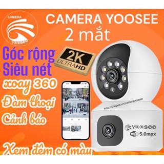 Camera Wifi YooSee 2 mắt siêu nét 8MpX  - XEM 2 KHUNG HÌNH CÙNG LÚC - Xoay 360 siêu nét - Đàm thoại - Xem đêm có màu