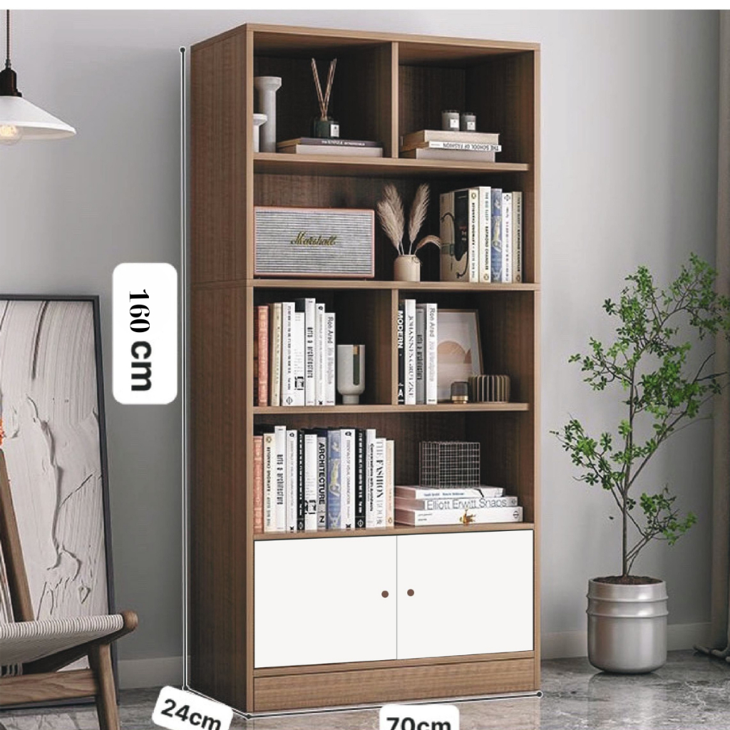 Tủ sách gỗ đa năng, tủ gỗ chữ U để đồ nhiều tầng, giá sách đứng trưng bày trang trí gỗ MDF , có ngăn tủ, đựng đồ | BigBuy360 - bigbuy360.vn