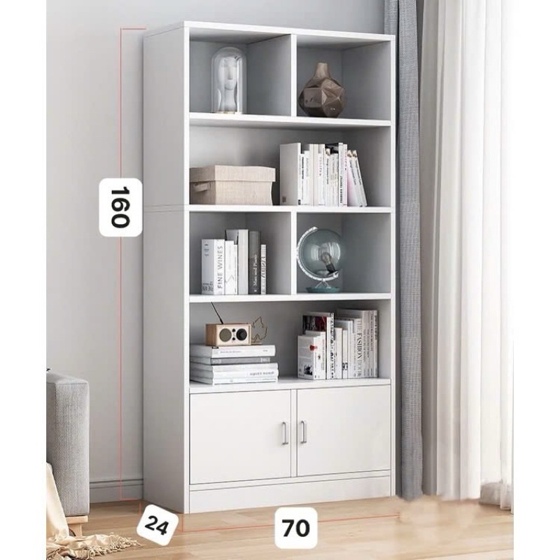 Tủ sách gỗ đa năng, tủ gỗ chữ U để đồ nhiều tầng, giá sách đứng trưng bày trang trí gỗ MDF , có ngăn tủ, đựng đồ | BigBuy360 - bigbuy360.vn