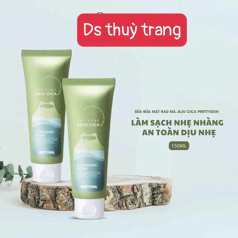 Sữa Rửa Mặt Rau Má Đảo Jeju Pretty Skin The Pure Jeju Cica Cleansing Foam 150ml