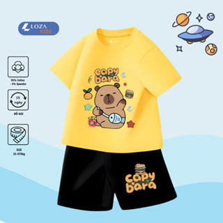 Bộ đồ Capybara cho bé trai - Quần áo bé trai size từ 15-40kg-  Loza Kids SB224