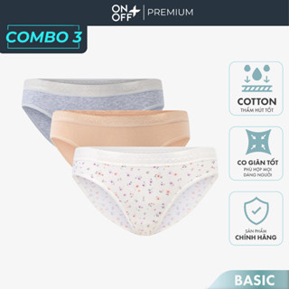 Combo 3 quần lót nữ cotton Mỹ ONOFF Bacis mềm mại an toàn cho làn da 16UQ24A015