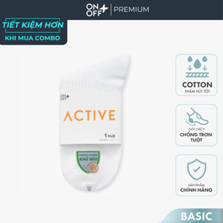 Tất vớ cổ trung nam nữ cotton ONOFF Bacis phong cách trẻ trung co giãn thoáng khí -15AQ24A200