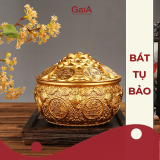  Bát Tụ Bảo Tụ Bảo Bồn có nắp đậy họa tiết Tài Lộc chất liệu Đồng Chiêu Tài May Mắn 