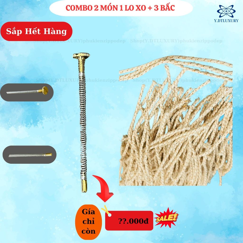 Combo lò xo zippo kèm 3 sợi bấc zippo, phụ kiện zippo