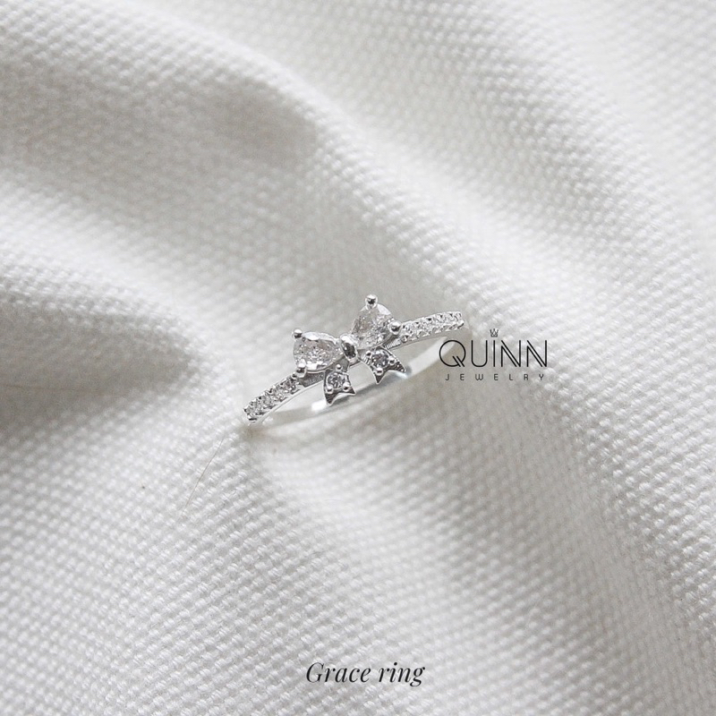 Nhẫn Grace, nhẫn nơ đính đá bạc 925 Quinn Jewelry