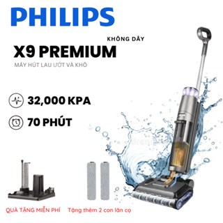 Máy hút bụi khô ướt Philips không dây X9 Premium | Công suất 32.000KPA Hẹn giờ chạy 70 phút