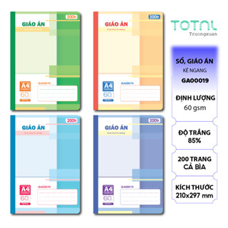 Giáo án kẻ ngang Total - 200 trang.Mã :GA19