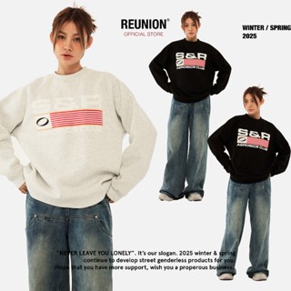 REUNION Áo Sweater Nỉ In Họa Tiết S&R Áo Sweatshirt Nam Nữ Form Rộng SW9