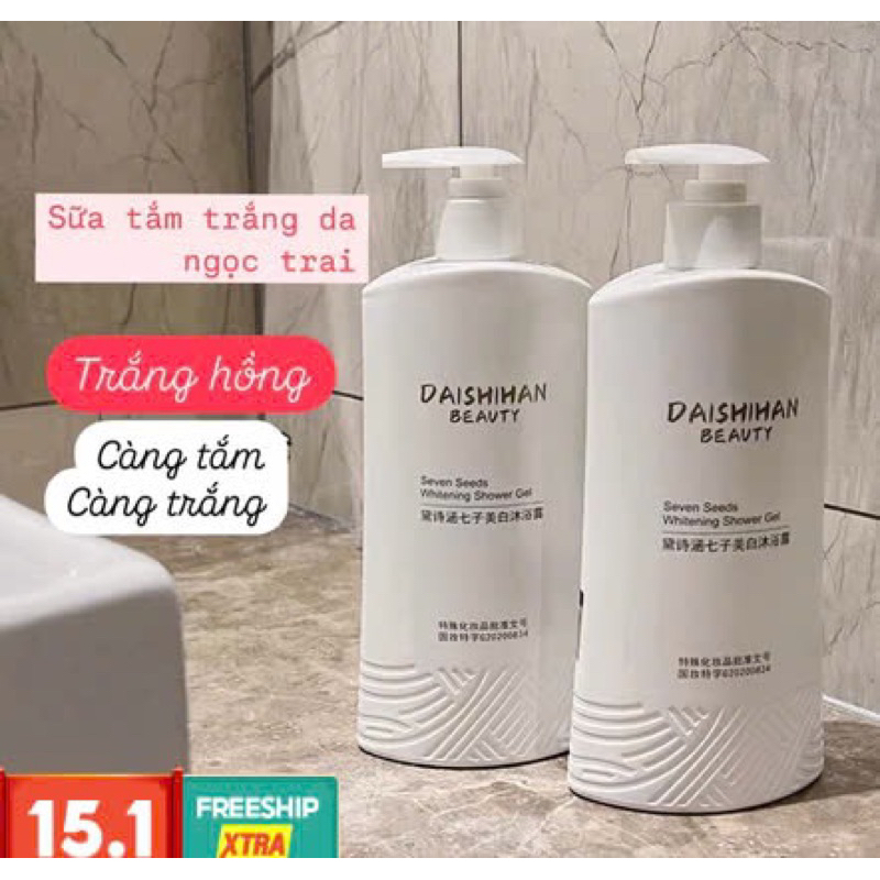 Sữa Tắm Truyền Trắng NICOTINAMIDE DAISHIHAN Kích Trắng Da ,Loại Bỏ Đốm Nâu- Giúp Da Trắng Hồng, Trẻ Hóa Làn Da (500ML)p