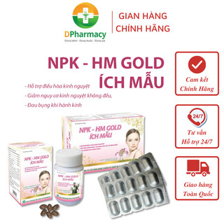 Viên uống NPK-HM GOLD ÍCH MẪU, Hỗ trợ điều hòa kinh nguyệt, rối loạn kinh nguyệt, đau bụng hành kinh