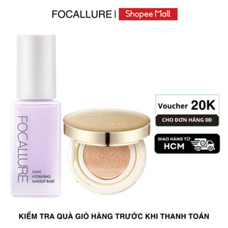 Combo FOCALLURE 2 món với kem lót làm sáng giữ ẩm + phấn nước BB thu lỗ chân lông