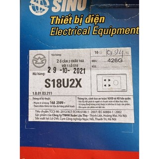 Ổ Cắm Sino 2 Ổ Cắm 1 Công Tắc và Đế Nổi