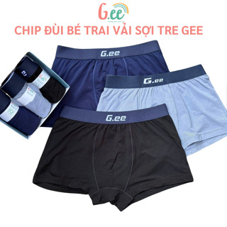 Set 3 sịp bé trai GEE màu xanh xám, sịp đùi vải sợi tre, gỗ sồi mềm đẹp thông thoáng cả ngày cho bé size 10-75kg