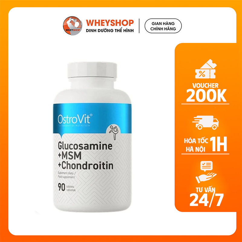 Viên uống hỗ trợ sức khỏe xương khớp Ostrovit Glucosamine Chondroitine OptiMSM (90 viên) - WHEYSHOP 