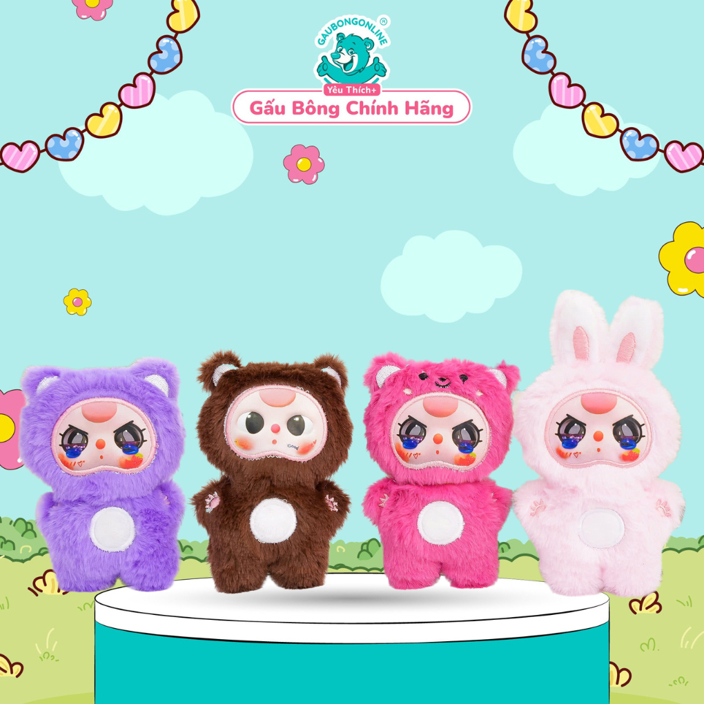 Móc khoá gấu bông baby three V3 Gấu Bông Online thú nhồi bông móc khoá bb3 V3 mềm mịn cao cấp