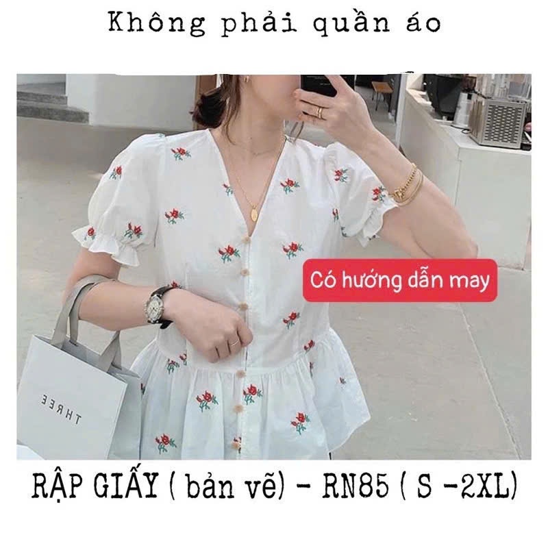RN85_Rập giấy may áo cổ tim nữ