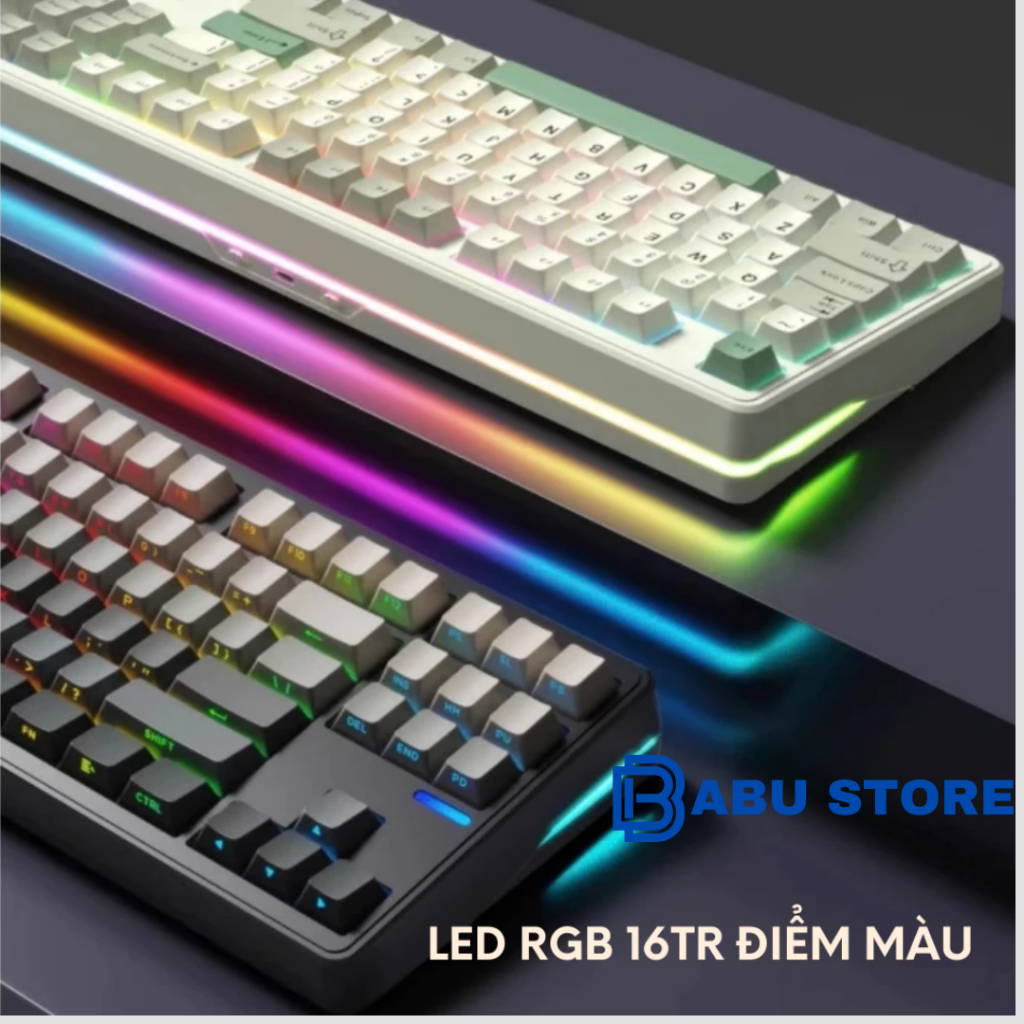 Bàn Phím Cơ Không Dây Riccks RS8 V2 3 Mode | Mạch Xuôi | Led RGB+Led viền | Full Foam,Full Mod | QMK-VIA | BigBuy360 - bigbuy360.vn