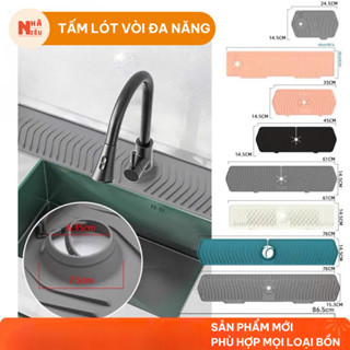 Tấm Lót Vòi Nước Silicon Nhà Niêu Thoát Nước Bồn Rửa Bát Rửa Chén Họa Tiết Sóng