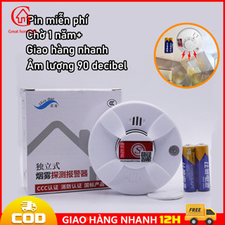 【COD/12H Chuông báo cháy báo khói không dây ,báo cháy tự động cảm biến khói dùng pin độ nhạy cao,còi báo cháy độc lập