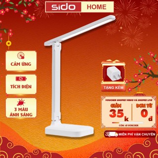 Đèn học để bàn chống cận SIDOHOME SH12 đèn bàn học tích điện đọc sách làm việc 3 màu ánh sáng