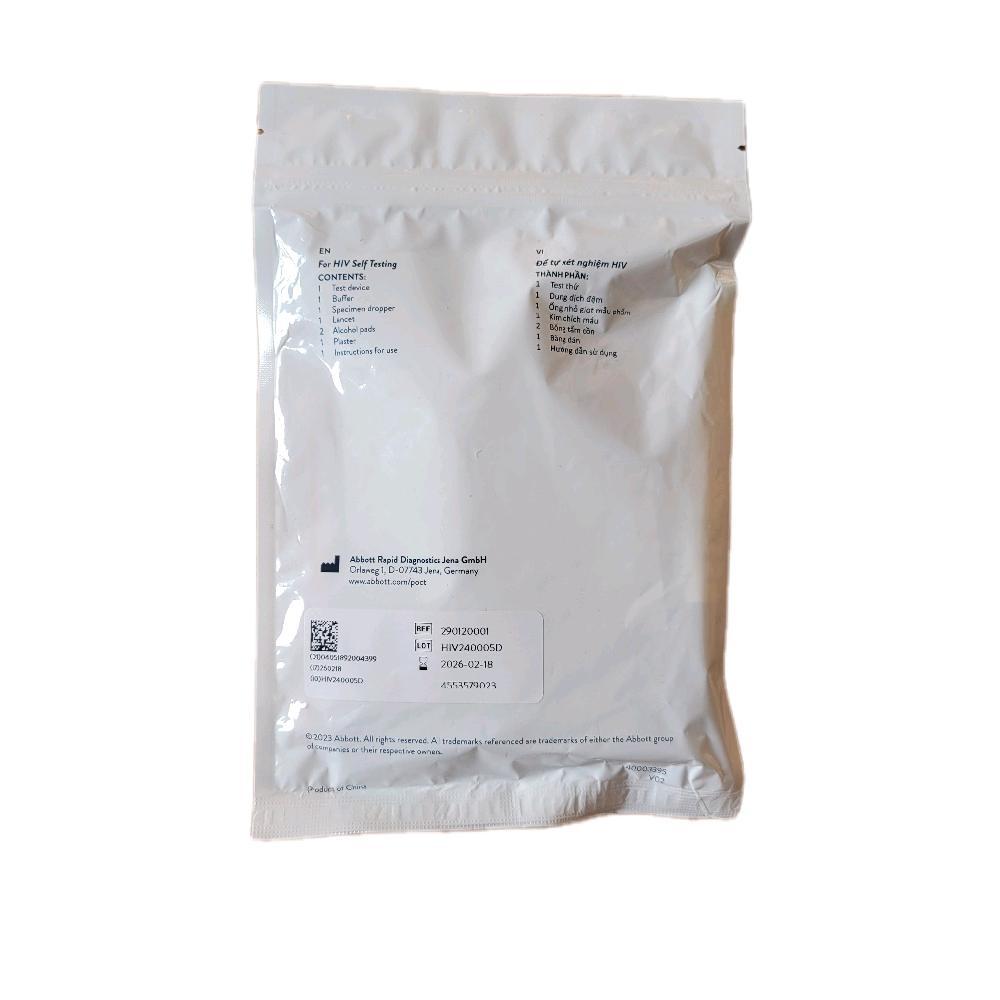 Bộ xét nghiệm Check Now Self Test (che tên) HỎA TỐC HN, test H.I.V tại nhà, chính xác 99.6%, sản xuất ABBOTT