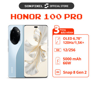 Điện Thoại Honor 100 Pro Snapdragon 8 Gen 2, Ram 16/256GB, Màn OLED, Pin 5000 mAh, Sạc Siêu Nhanh 100W. SONPIXEL