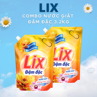  Combo 2 Túi Nước Giặt Lix Hương Nước Hoa 3.2Kg  Bao bì mới - Tẩy Sạch Cực Mạnh Vết Bẩn - Lixco Việt Nam 