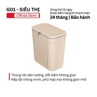 Thùng rác nhà vệ sinh dán tường treo tủ bếp 12L nắp lật thông minh tiện dụng cho mọi không gian