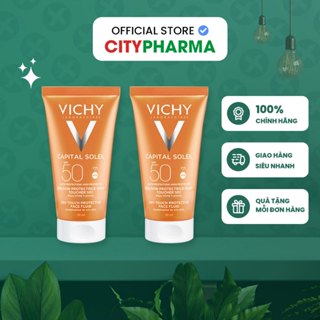 Kem Chống Nắng Vichy Dry Touch, Vichy Velvety Chính Hãng SPF50+ 50ml Cho Da Dầu, Da Khô, Da Nhạy Cảm Từ City Pharma