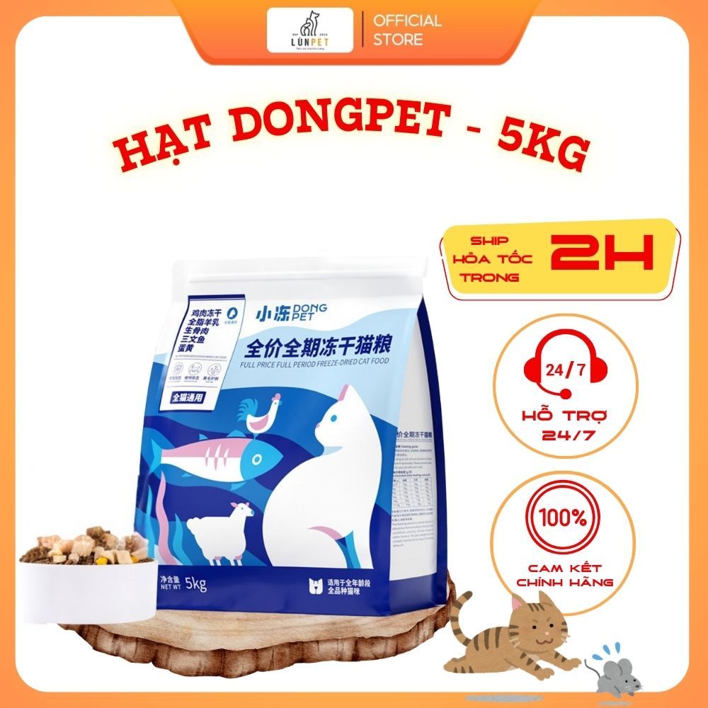 Hạt DongPet cao cấp chuyên dành cho mèo kén ăn bịch 5kg - Hạt cho mèo mix
