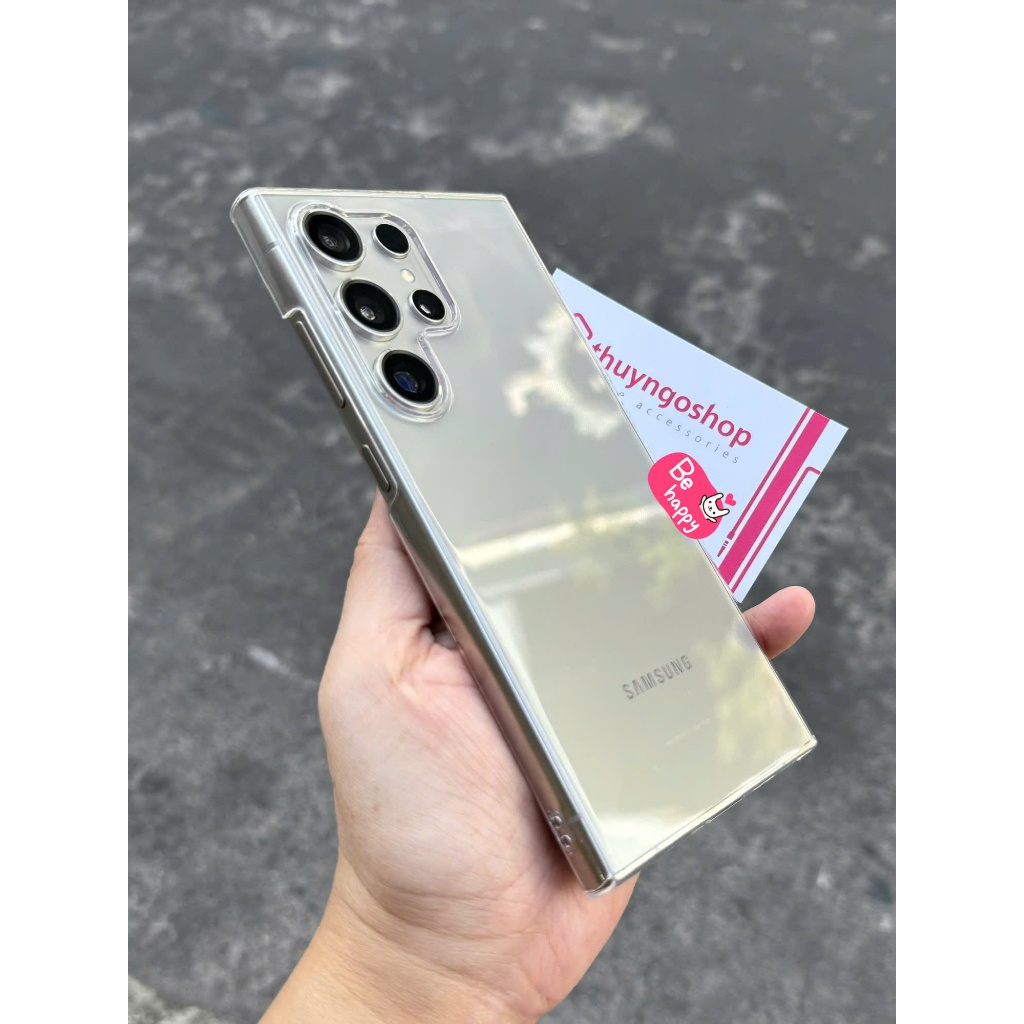 Ốp cứng siêu trong suốt chống ố vàng (ốp mỏng) Samsung S24 Ultra - S24 Plus- S24 - S25 Ultra - S25 P
