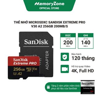 Thẻ Nhớ MicroSDXC SanDisk Extreme Pro V30 A2 64GB - 128GB - 256GB 200MB/s