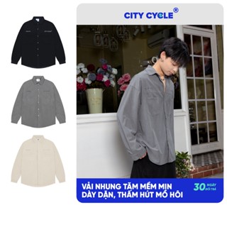 Áo Sơ Mi Local Brand Nhung Tăm Pocket City Cycle form rộng nam nữ oversize unisex