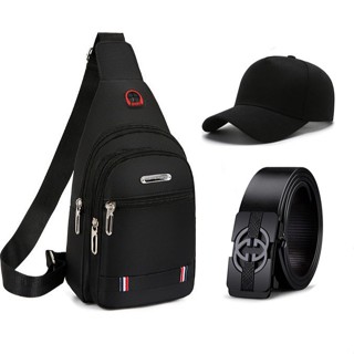 Combo giá hời Túi đeo chéo nam vải canvas có lỗ sạc , lỗ tai nghe DB1571 Tặng Mũ hoặc ví thắt lưng