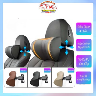 Gối tựa đầu ô tô công thái học cao cấp điều chỉnh 6 chiều giảm đau mỏi vai cổ có móc treo đồ sau ghế