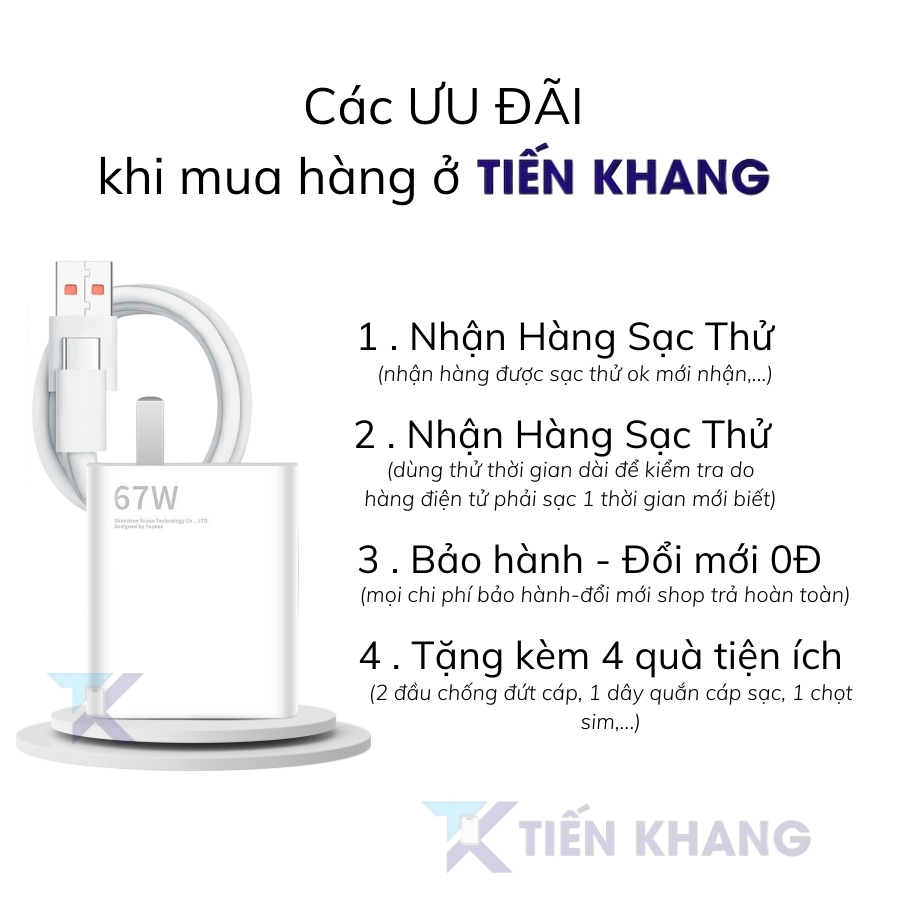 Bộ sạc nhanh 67W báo MITURBO CHARGE cho máy có hỗ trợ không nóng hay loạn cảm ứng khi sạc, cáp sạc nhanh dài 1m | BigBuy360 - bigbuy360.vn