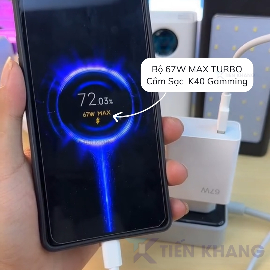 Bộ sạc nhanh 67W báo MITURBO CHARGE cho máy có hỗ trợ không nóng hay loạn cảm ứng khi sạc, cáp sạc nhanh dài 1m | BigBuy360 - bigbuy360.vn