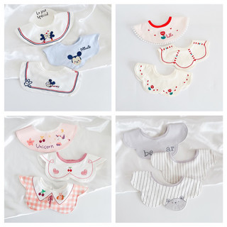 Set 3 yếm cổ cotton cao cấp cho bé, set 3 yếm thêu hoạ tiết đáng yêu cho bé YC06 Sociu shop