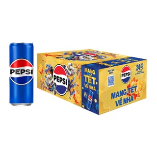 Thùng 24 lon nước ngọt Pepsi Cola Sleek 235ml