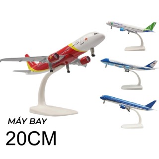 Mô hình máy bay 20cm thân kim loại có bánh xe và đế tháo rời  các dòng Boeing B747 B777 B787 Airbus A320 A380