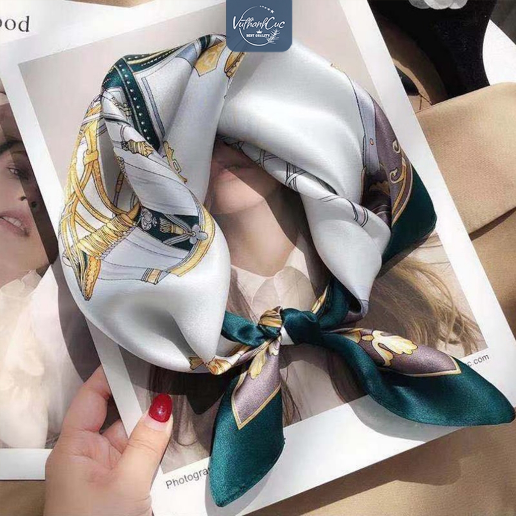 Khăn Lụa Vuông Công Sở 70x70: Khăn Quàng Cổ, Băng Đô Thời Trang Nữ, Cao Cấp, Sang Trọng