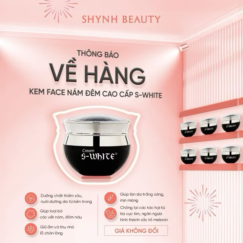 Kem nám đen swhite 3 in 1  Ban Đêm ( Shynh Beauty Chính Hãng HSD 2028 )