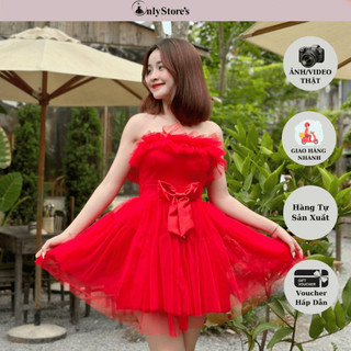 TK035 Đầm công chúa dáng xòe kèm nơ