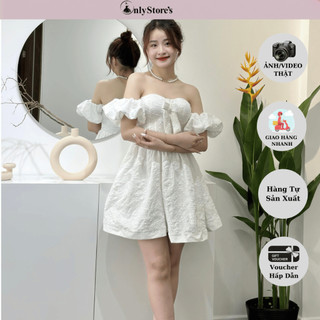 TK045 Đầm gấm cúp dáng xòe tay phồng