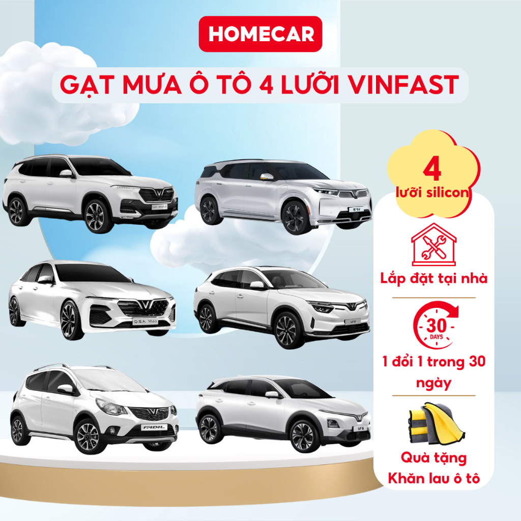 Gạt Mưa VinFast Chính Hãng Phụ Kiện Ô Tô Chất Lượng Cao Phù Hợp Xe Fadil Lux A2.0 VF e34 VF3 VF5 VF8
