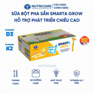 Thùng sữa bột pha sẵn nước Nutricare Smarta Grow hỗ trợ tăng chiều cao