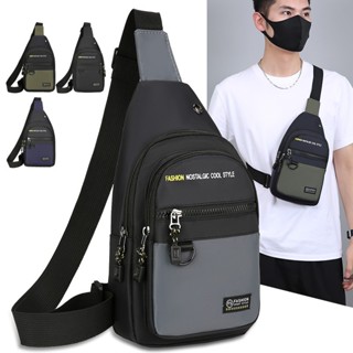 Túi đeo chéo nam 3 ngăn vải oxford kháng nước, có lỗ tai nghe thích hợp đi chơi, phượt, du lịch thời trang HQ S4 T252